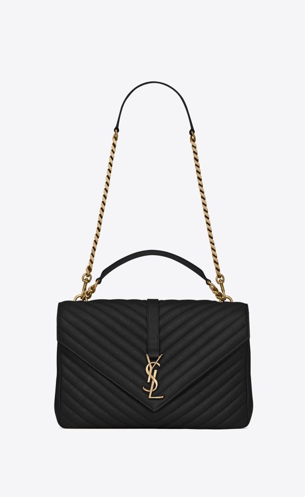 YSL College Large Chain Bag In Quilted Leather Black | 2945713-ZP 1 YSL College Large Chain Bag In Quilted Leather Black | 2945713-ZP