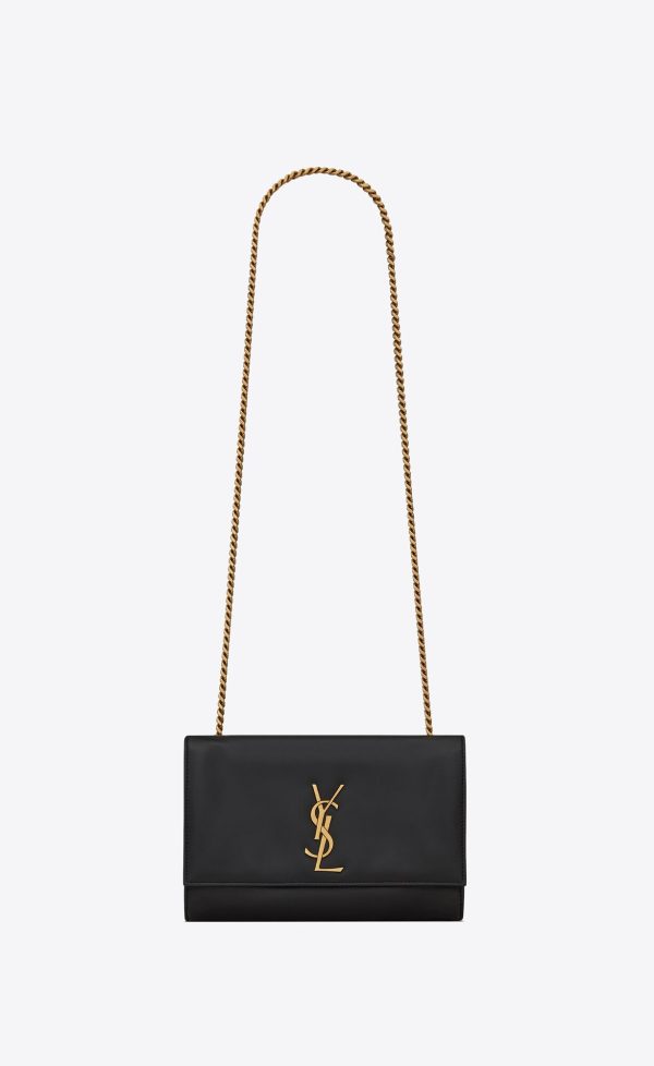 YSL Kate Small Supple/Reversible Chain Bag In Suede And Leather Black | 1598674-TV - Image 2