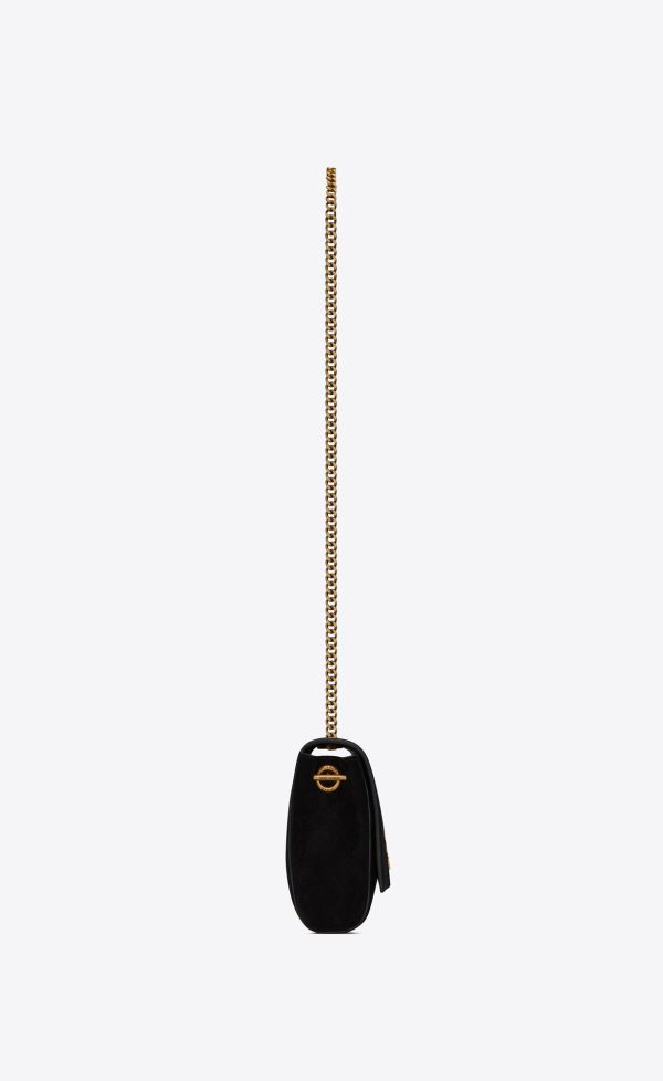 YSL Kate Small Supple/Reversible Chain Bag In Suede And Leather Black | 1598674-TV - Image 4
