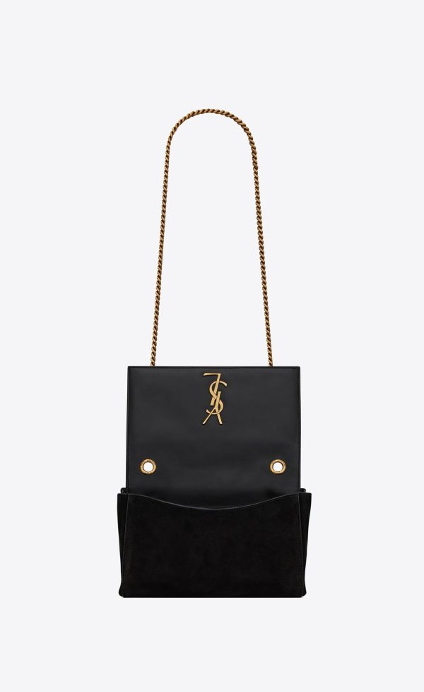 YSL Kate Small Supple/Reversible Chain Bag In Suede And Leather Black | 1598674-TV - Image 5
