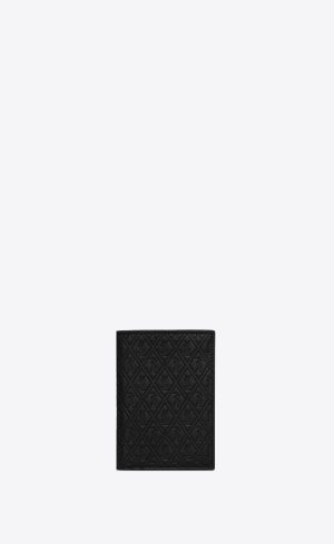 Saint Laurent Outlet Bags 19 YSL Le Monogramme Credit Card Wallet In Embossed Smooth Leather Black | 2769085-ZV