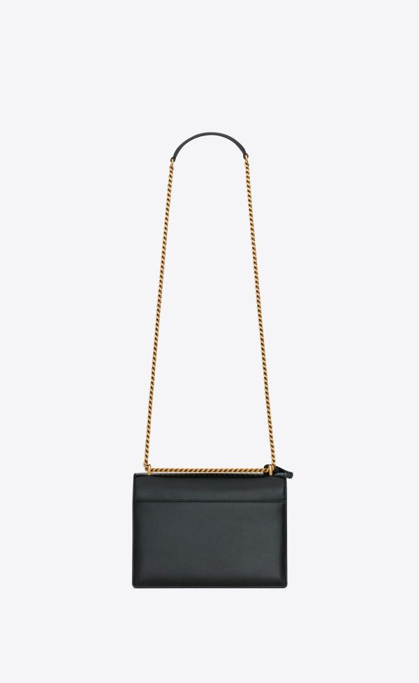 YSL Sunset Medium Chain Bag In Smooth Leather Black And Off White | 7605483-WO 3 YSL Sunset Medium Chain Bag In Smooth Leather Black And Off White | 7605483-WO - Image 2