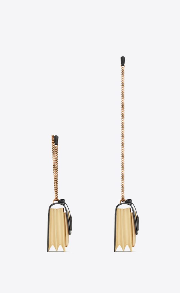 YSL Sunset Medium Chain Bag In Smooth Leather Black And Off White | 7605483-WO 5 YSL Sunset Medium Chain Bag In Smooth Leather Black And Off White | 7605483-WO - Image 3